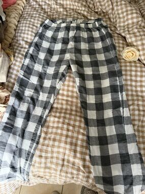 Disney Black and White Plaid Pajama Pants